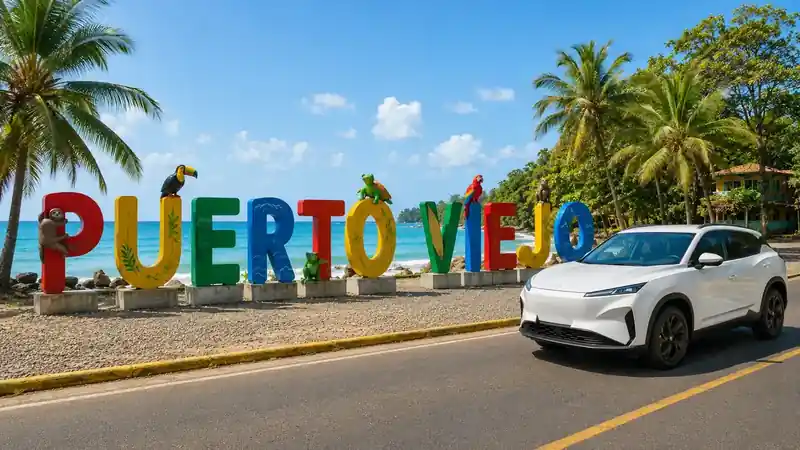Private transfer route between La Fortuna and Puerto Viejo on Costa Rica’s Caribbean coast