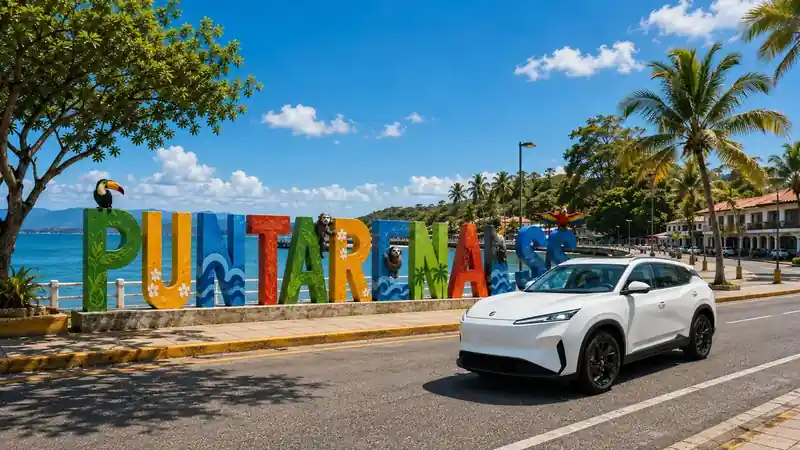 Private transfer route between La Fortuna and Puntarenas on Costa Rica’s Pacific coast