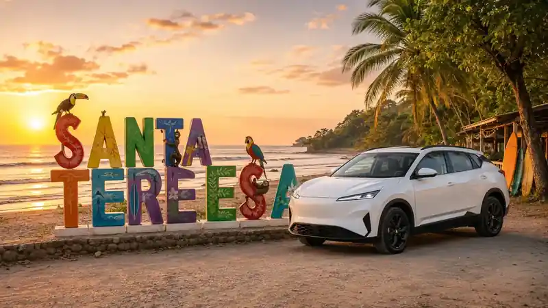 Private transfer route between La Fortuna and Santa Teresa on the Nicoya Peninsula